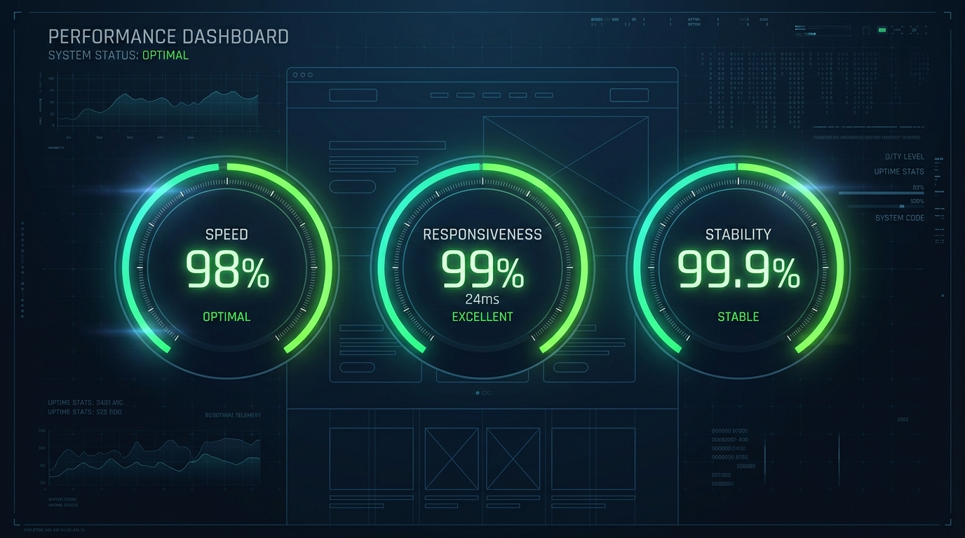 Website performance metrics dashboard