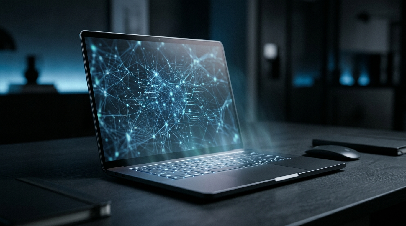 Laptop running local AI models