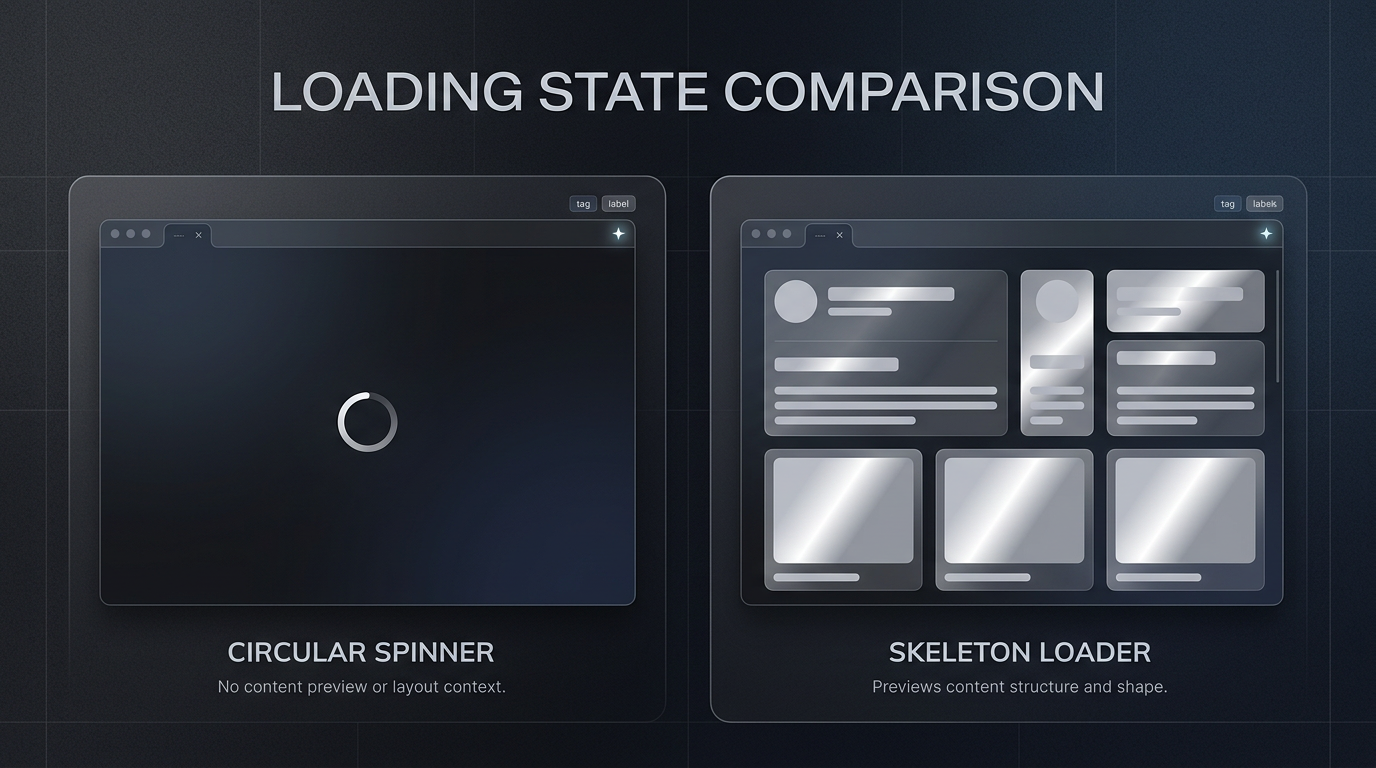 Loading state UI design comparison